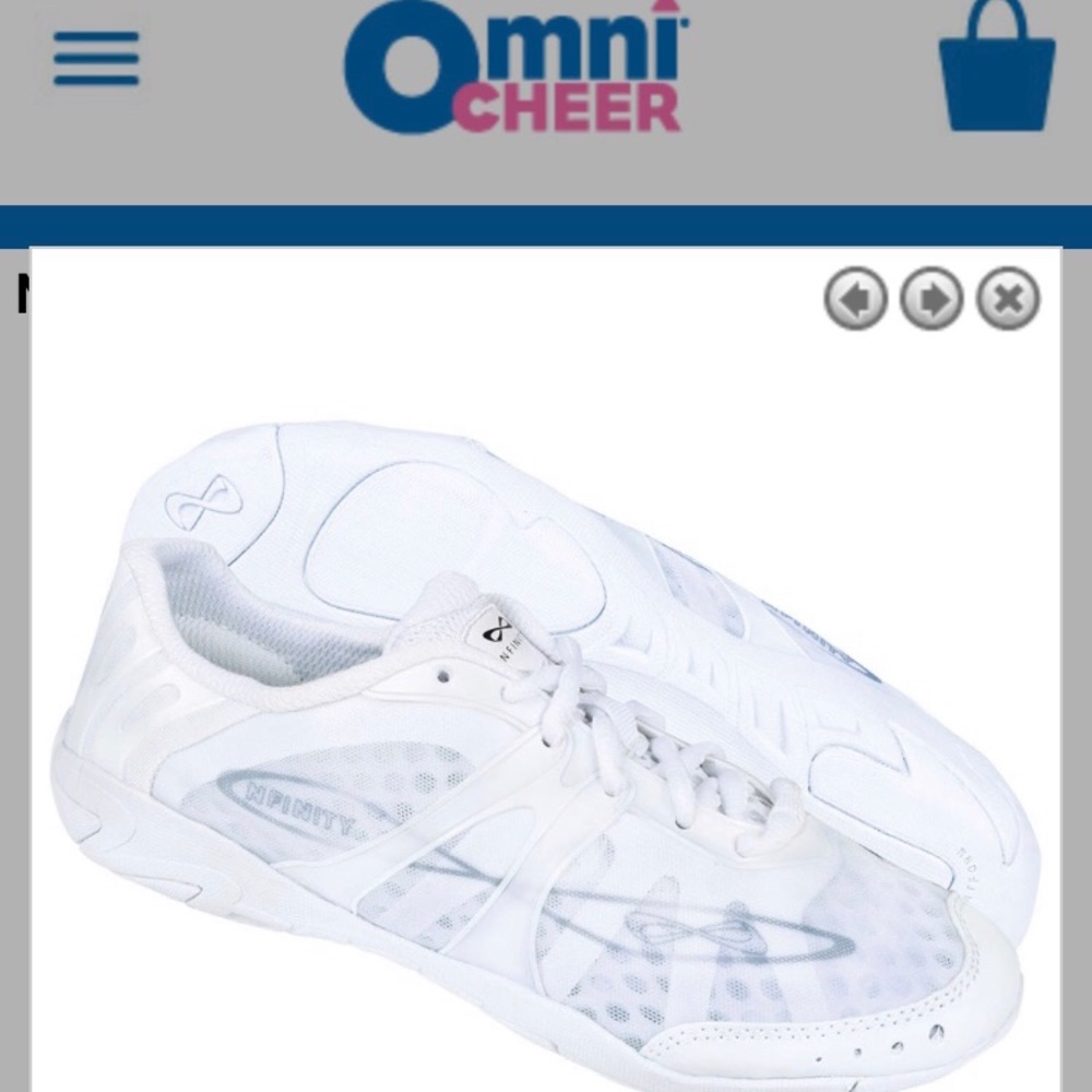 NFINITY cheer shoes size 1. (But fits size 2.5)